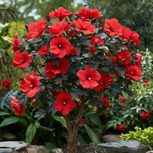 Гибискус Миднайт Роуз купить по цене от 269р. в интернет-магазине «Посадика» с доставкой почтой в в Кировграде и по всей России – [изображение №1].